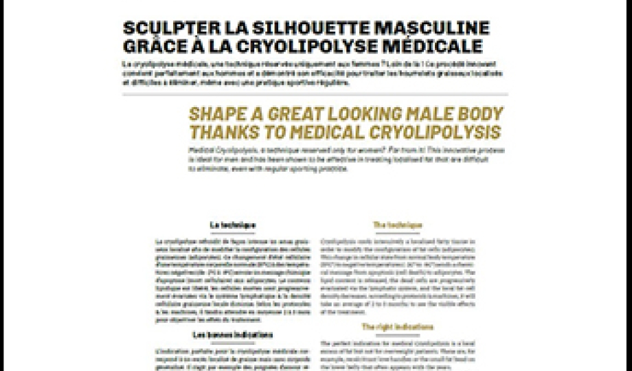  ESTETIC MAGAZINE Sculpter la silhouette masculine grâce à la cryolipolyse médicale